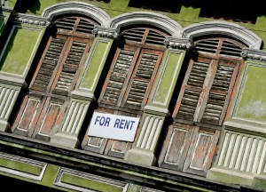Dilapidated apartment building